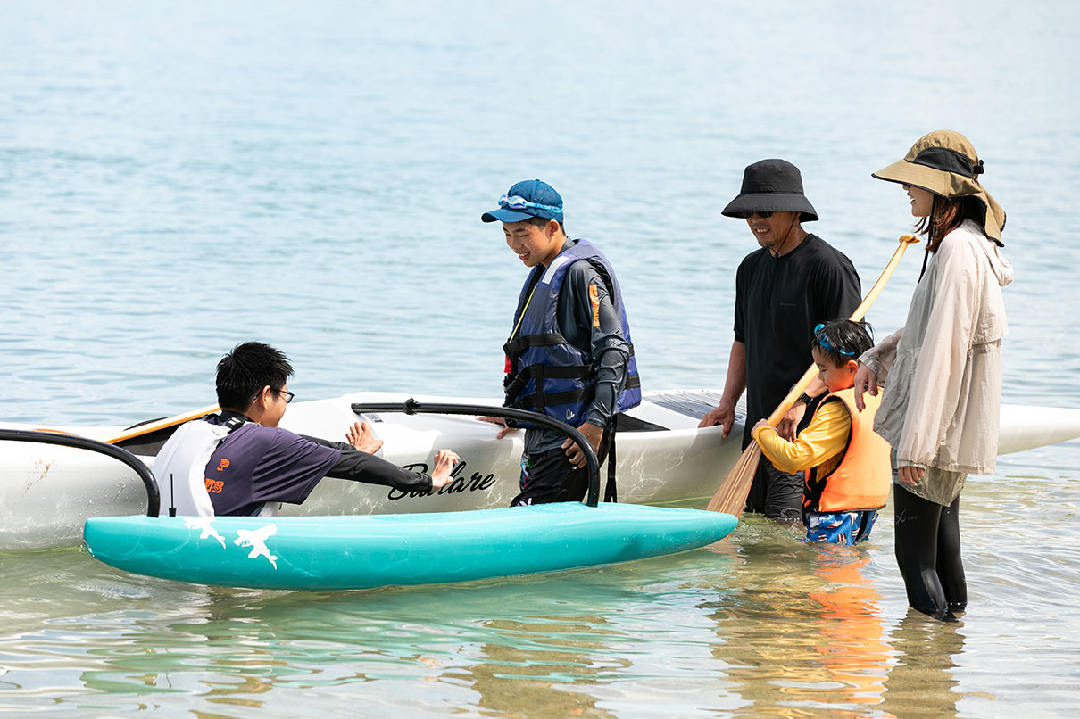 今治の瀬戸内海でカヌー練習