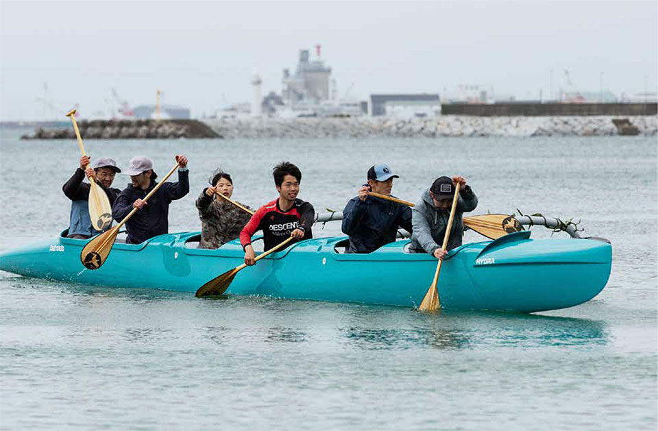 今治の瀬戸内海でカヌー練習